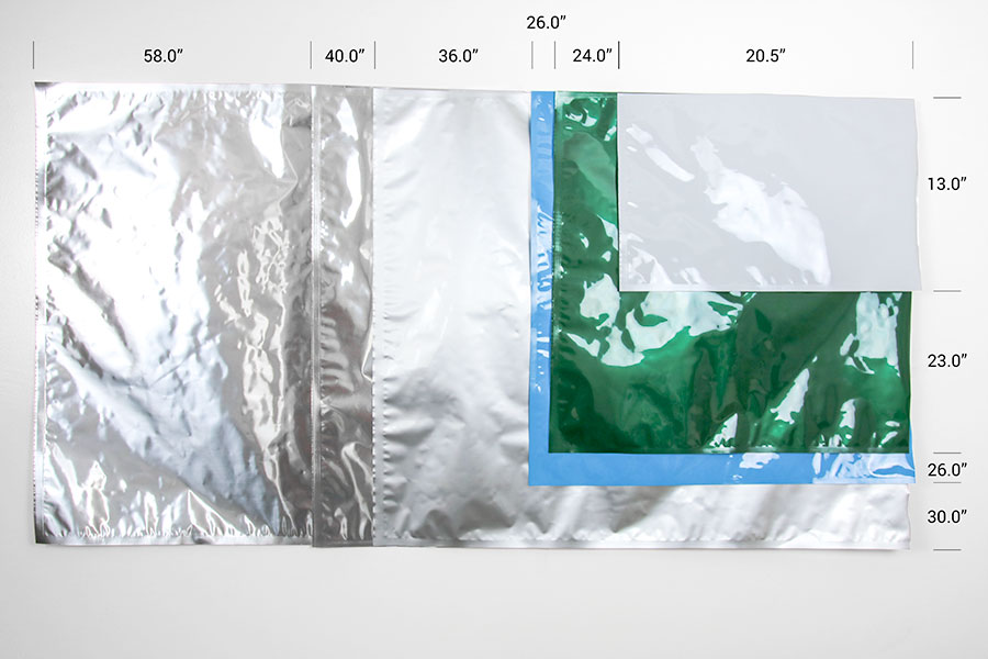 various sizes of barrier bags